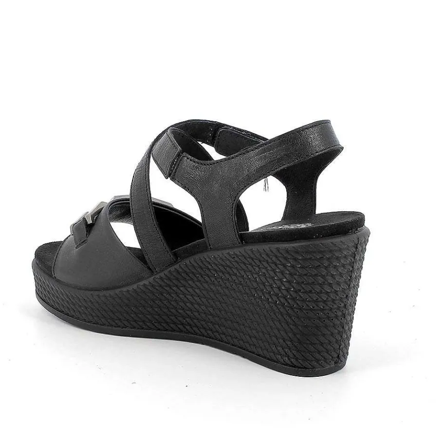 Woman Igi&Co Wedges-Black Women'S Wedge Sandals
