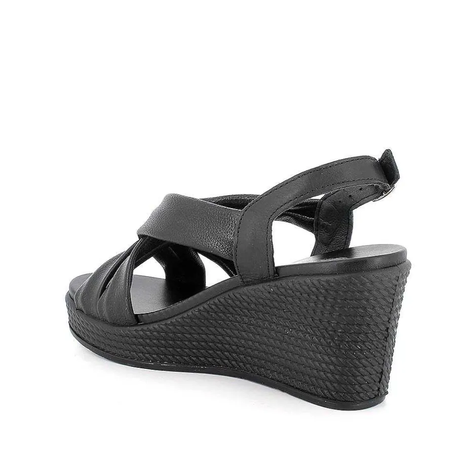 Woman Igi&Co Wedges-Black Women'S Wedge Sandals