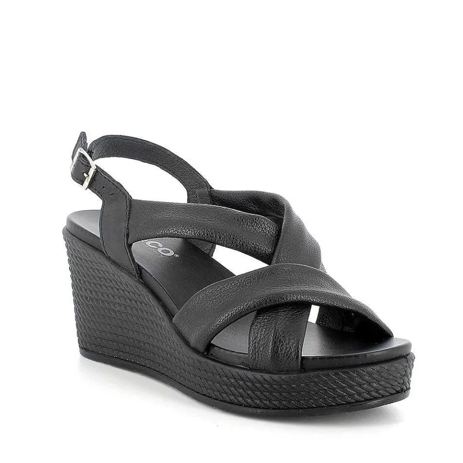 Woman Igi&Co Wedges-Black Women'S Wedge Sandals