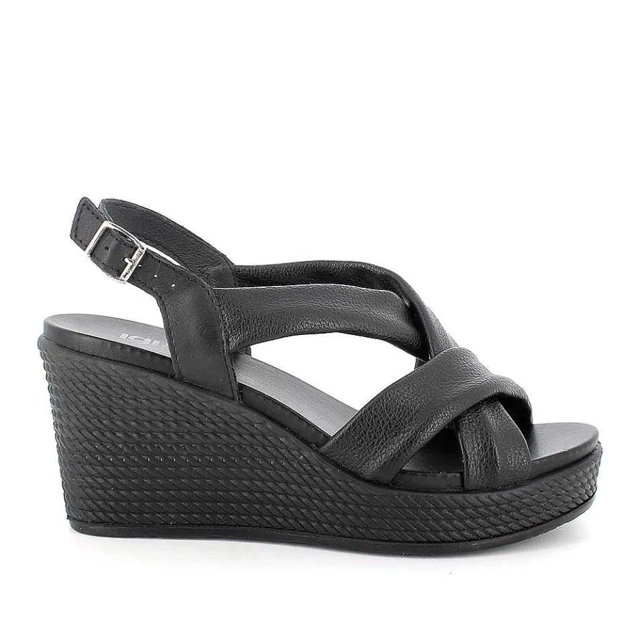 Woman Igi&Co Wedges-Black Women'S Wedge Sandals