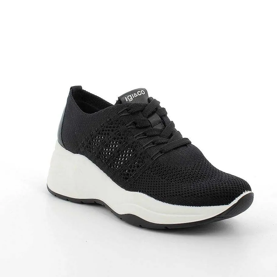 Woman Igi&Co Wedges-Black Women'S Wedge Sneakers