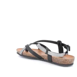 Woman Igi&Co Sandals And Flip Flops-Black-Steel Women'S Leather Flip-Flop Sandals