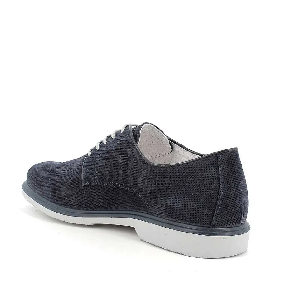 Man Igi&Co Lace Up-Blue Men'S Leather Lace-Up
