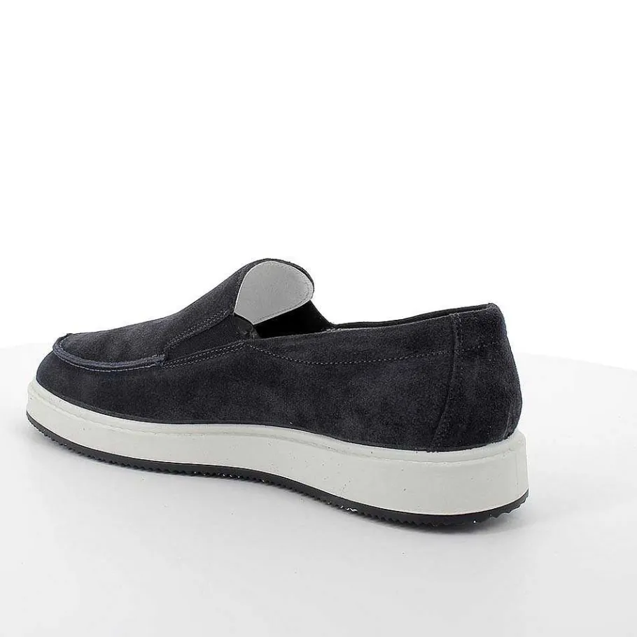 Man Igi&Co Moccasins And Flat Shoes-Blue Men'S Leather Loafers