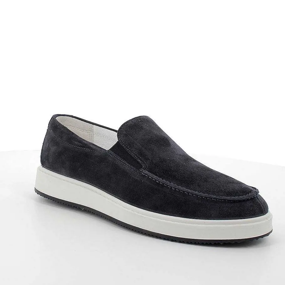 Man Igi&Co Moccasins And Flat Shoes-Blue Men'S Leather Loafers