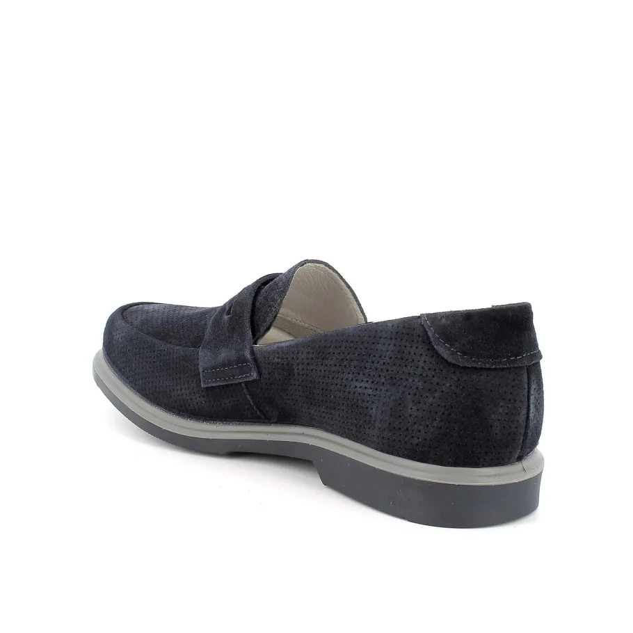 Man Igi&Co Moccasins And Flat Shoes-Blue Men'S Leather Loafers