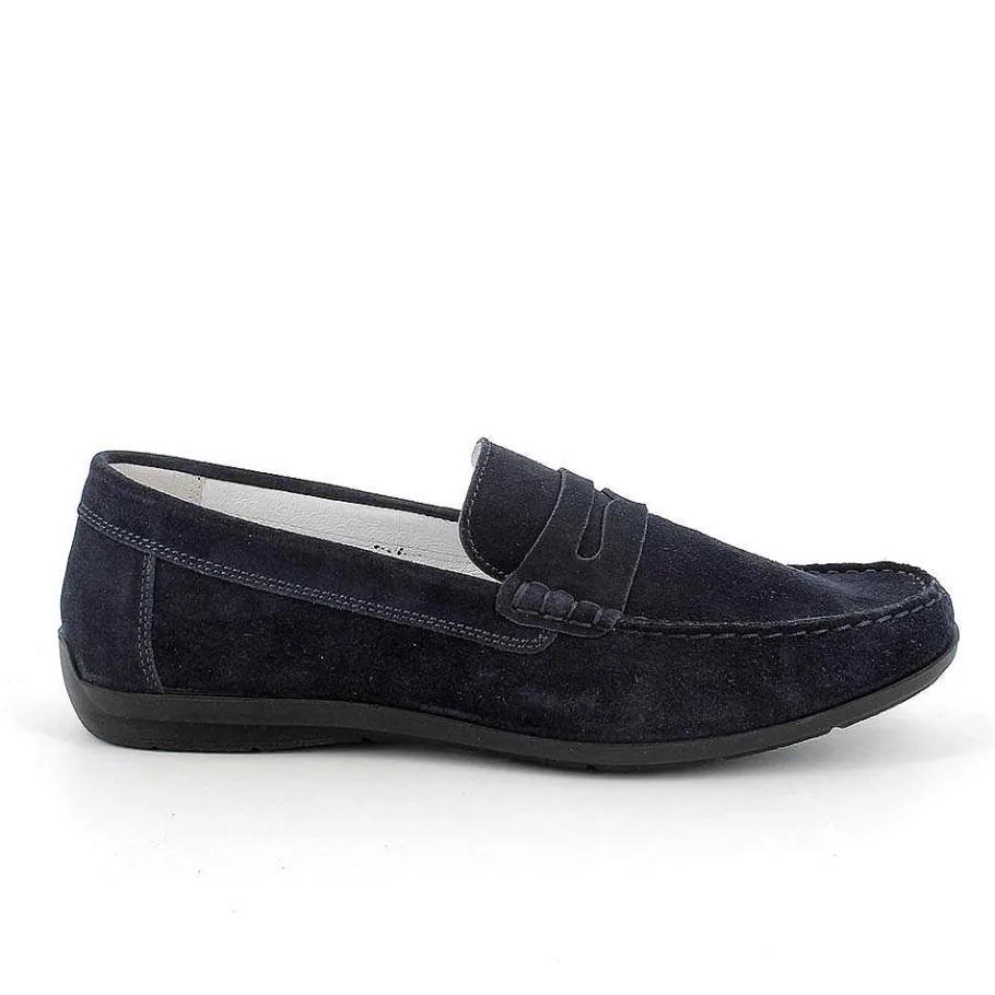 Man Igi&Co Moccasins And Flat Shoes-Blue Men'S Leather Loafers