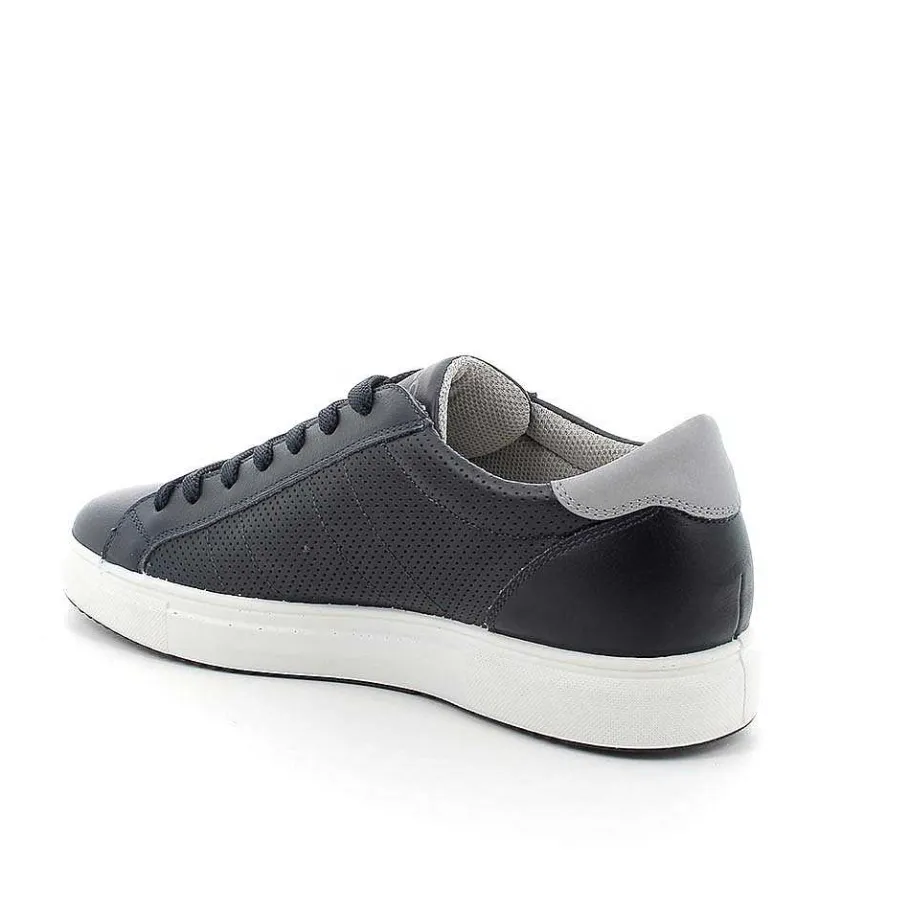 Man Igi&Co Sneakers-Blue Men'S Leather Sneakers