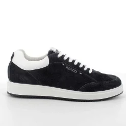 Man Igi&Co Sneakers-Blue Men'S Leather Sneakers