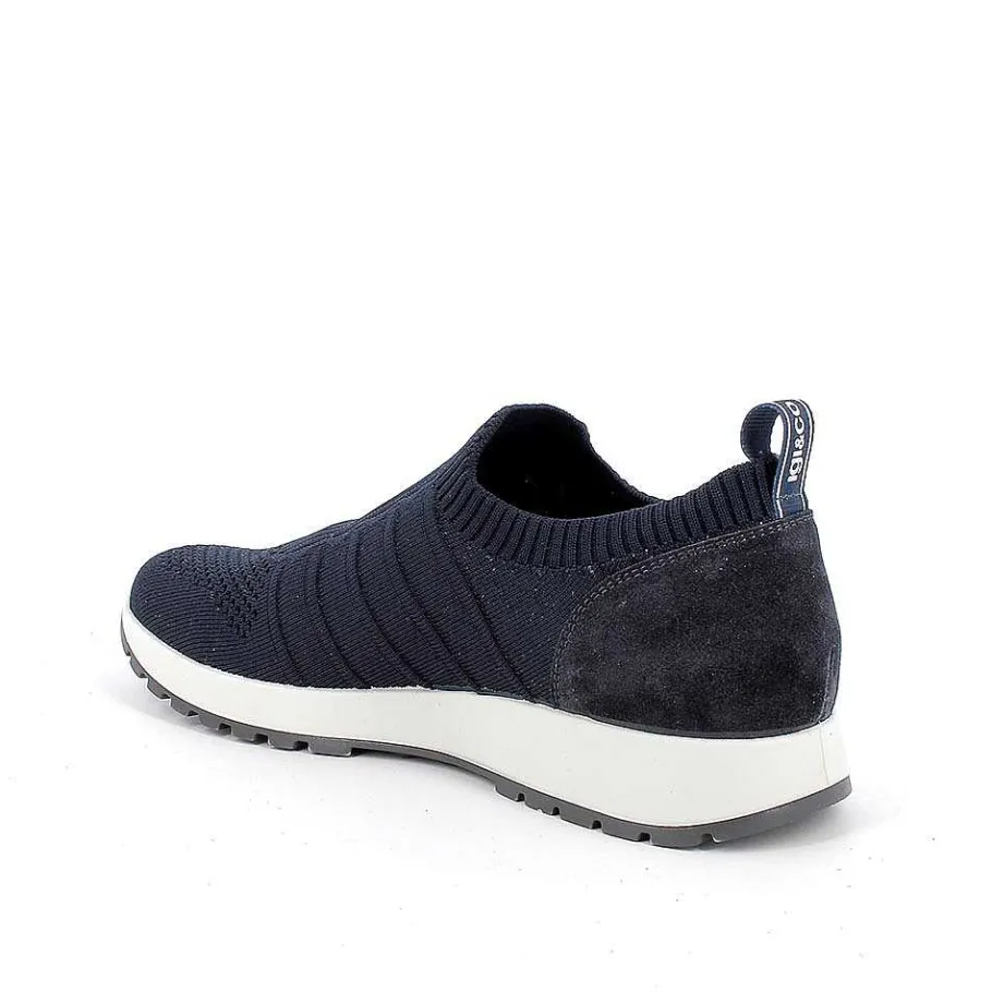 Man Igi&Co Moccasins And Flat Shoes-Blue Men'S Sock Sneakers
