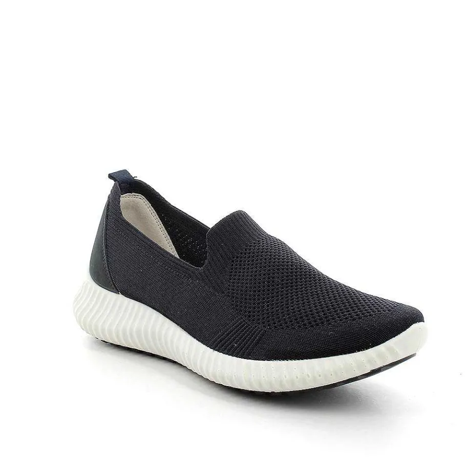 Woman Igi&Co Moccasins And Slip Ons-Blue Women'S Sock Sneakers