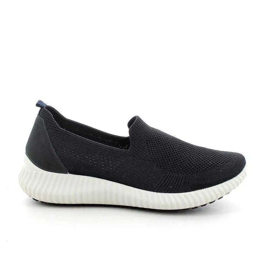 Woman Igi&Co Moccasins And Slip Ons-Blue Women'S Sock Sneakers