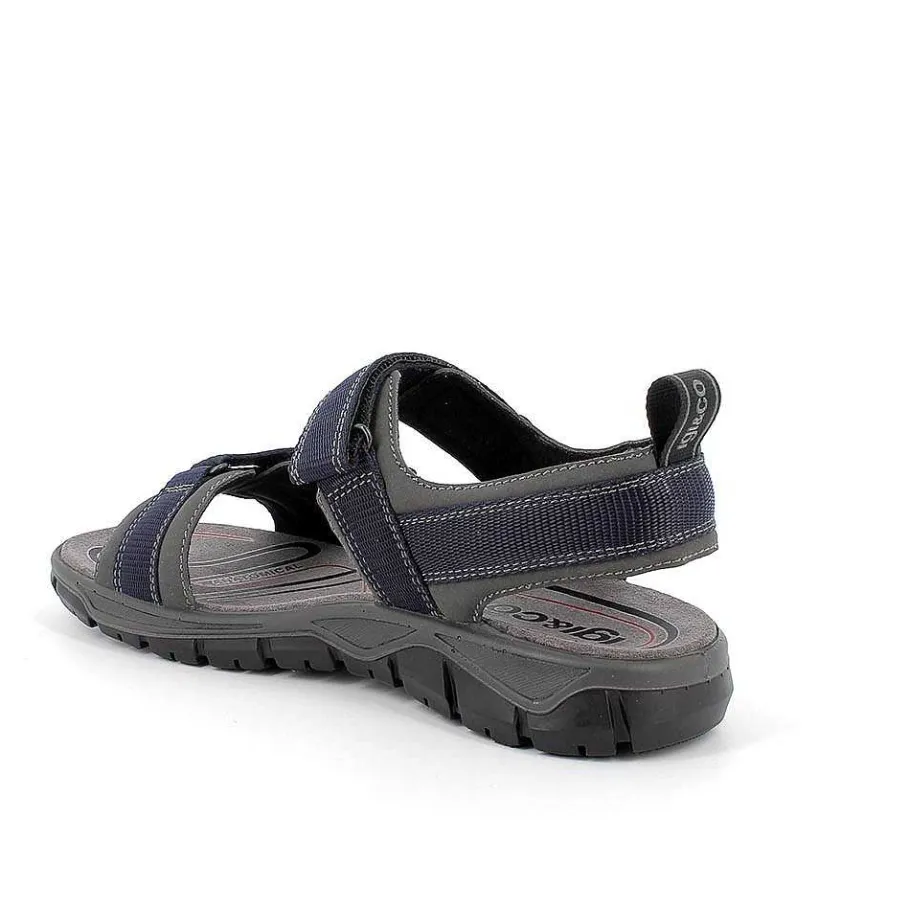 Man Igi&Co Sandals-Blue-Grey Men'S Sandals