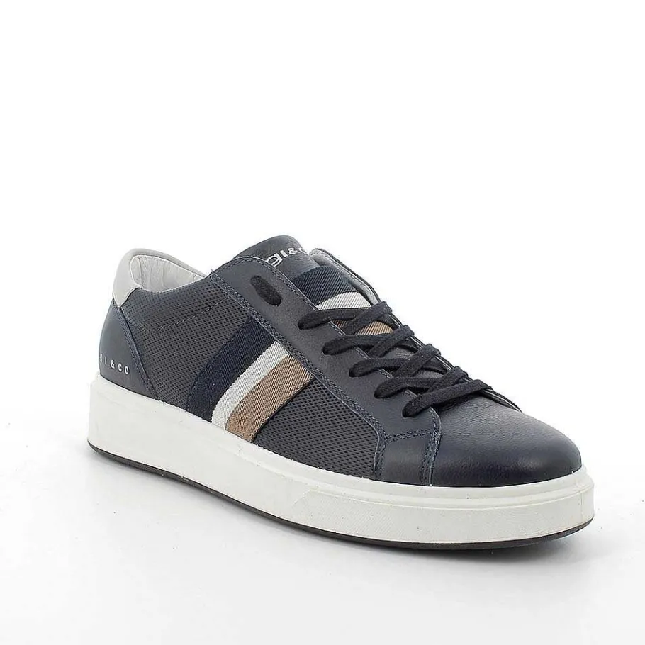 Man Igi&Co Sneakers-Blue-Pearl Men'S Leather Sneakers