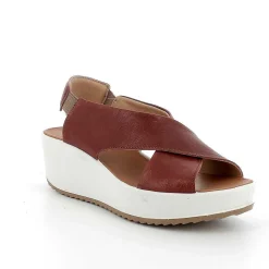 Woman Igi&Co Wedges-Brown Women'S Leather Wedge Sandals
