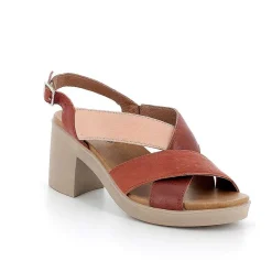 Woman Igi&Co Heeled Shoes-Burnt-Brown Women'S Leather Heeled Sandals