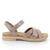 Woman Igi&Co Sandals And Flip Flops-Caramel Laminated Women'S Leather Sandals