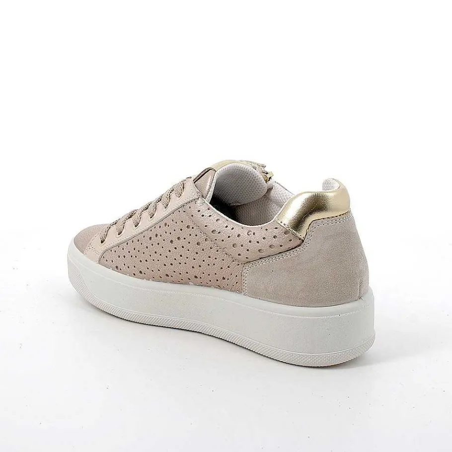 Woman Igi&Co Sneakers-Champagne Women'S Leather Sneakers