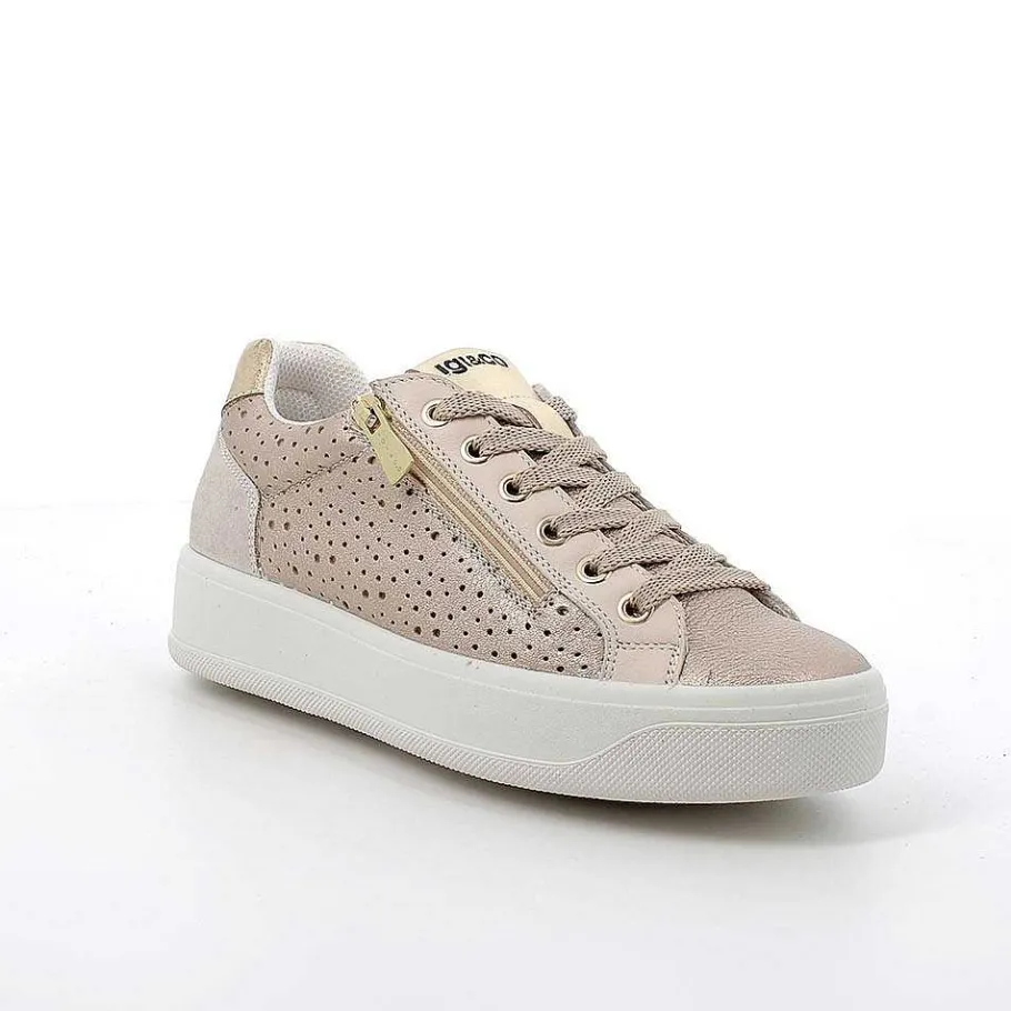 Woman Igi&Co Sneakers-Champagne Women'S Leather Sneakers