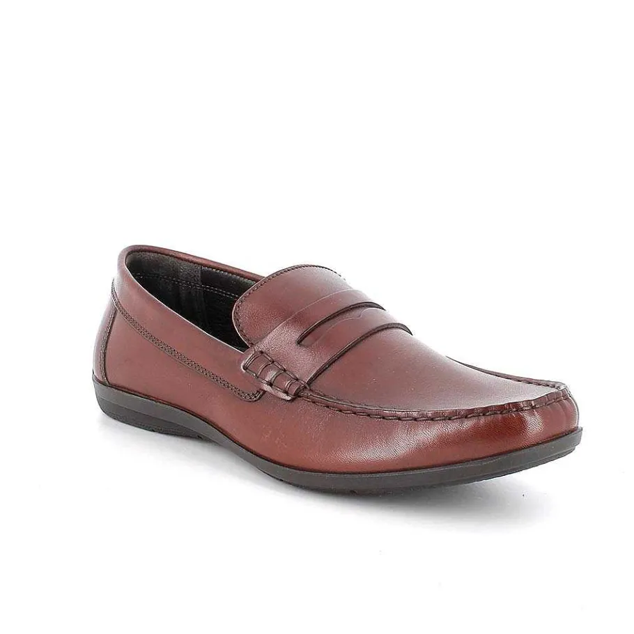 Man Igi&Co Moccasins And Flat Shoes-Cognac Men'S Leather Loafers