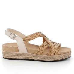 Woman Igi&Co Sandals And Flip Flops-Cream-Leather Women'S Leather Sandals