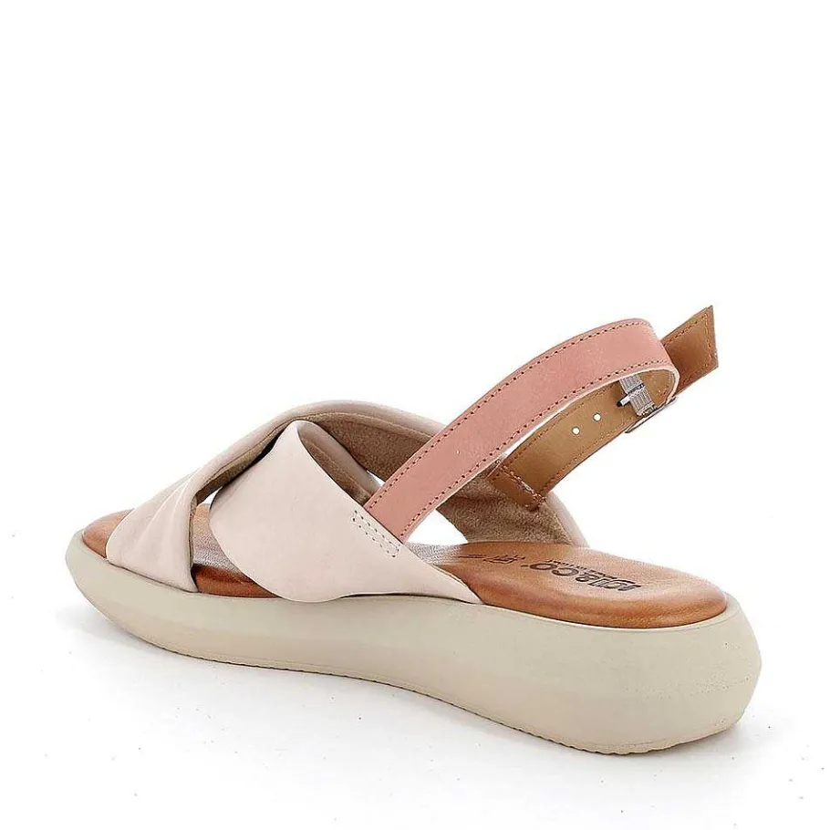 Woman Igi&Co Sandals And Flip Flops-Cream-Powder Women'S Leather Sandals