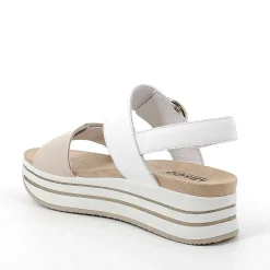 Woman Igi&Co Wedges-Cream-White Women'S Leather Wedge Sandals