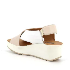 Woman Igi&Co Wedges-Cream-White Women'S Leather Wedge Sandals