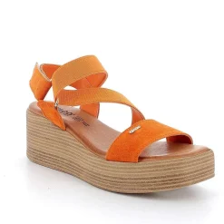 Woman Igi&Co Wedges-Curry Women'S Leather Wedge Sandals