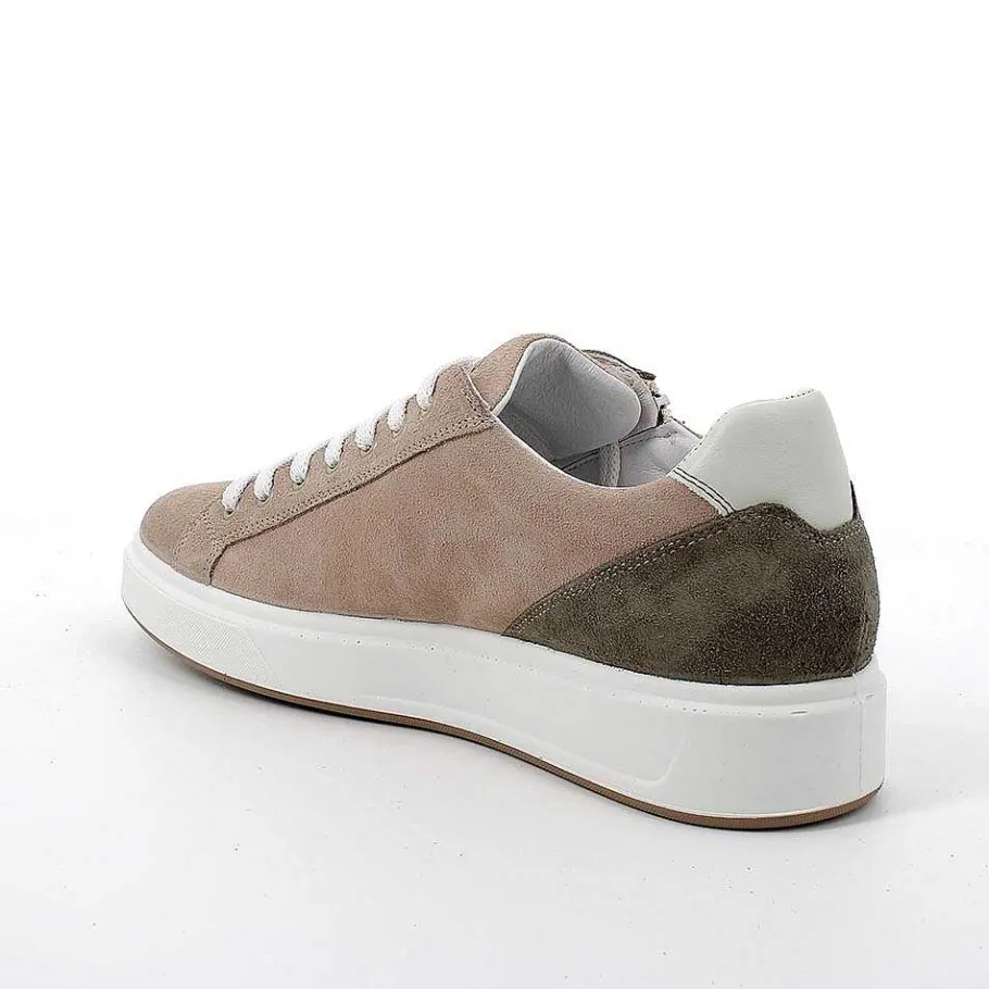 Man Igi&Co Sneakers-Dark Beige Men'S Leather Sneakers