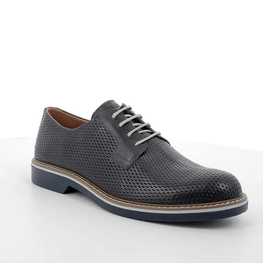 Man Igi&Co Lace Up-Dark Blue Men'S Leather Lace-Ups