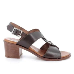 Woman Igi&Co Heeled Shoes-Dark Brown Women'S Leather Heeled Sandals