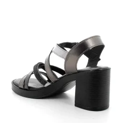 Woman Igi&Co Heeled Shoes-Dark Gray Women'S Leather Heeled Sandals