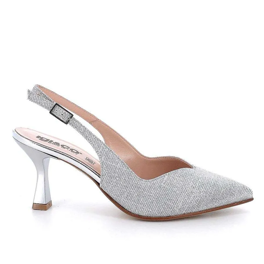 Woman Igi&Co Heeled Shoes-Decollete With Back Strap For Women Silver