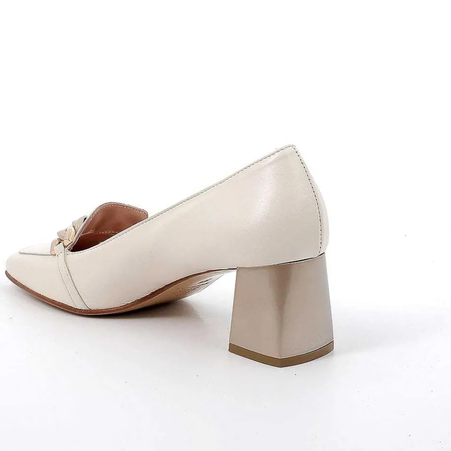 Woman Igi&Co Heeled Shoes-Ecru Women'S Leather Heeled Pumps