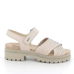 Woman Igi&Co Heeled Shoes-Ecru Women'S Leather Heeled Sandals