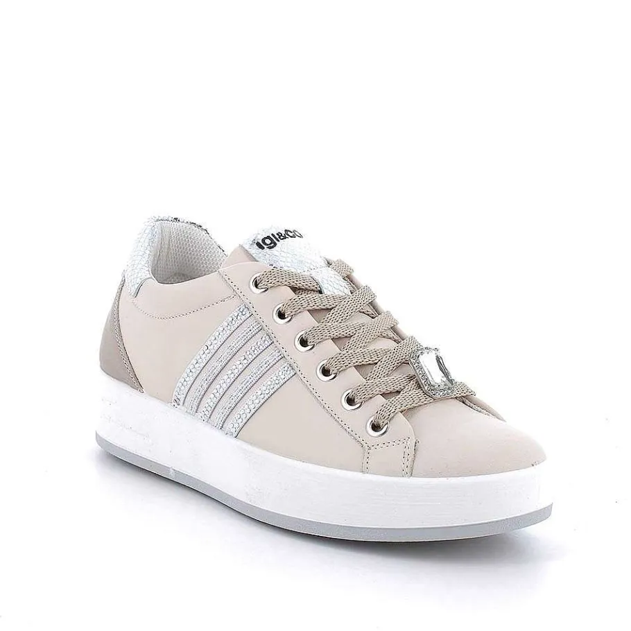 Woman Igi&Co Sneakers-Ecru Women'S Leather Sneakers