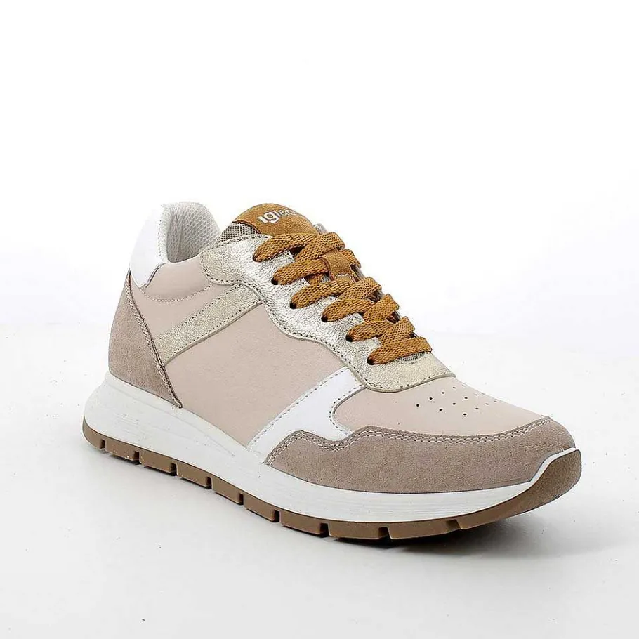 Woman Igi&Co Sneakers-Ecru-Mink Women'S Leather Sneakers