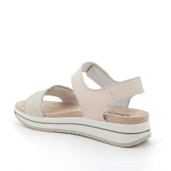 Woman Igi&Co Wedges-Ecru-Platinum Women'S Leather Wedge Sandals
