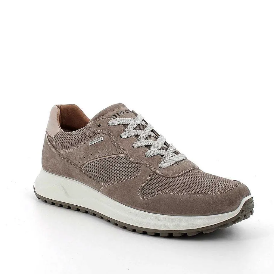 Man Igi&Co Sneakers-Gore-Tex Men'S Leather Sneakers Pewter