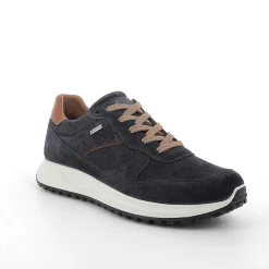 Man Igi&Co Sneakers-Gore-Tex Men'S Leather Sneakers Blue
