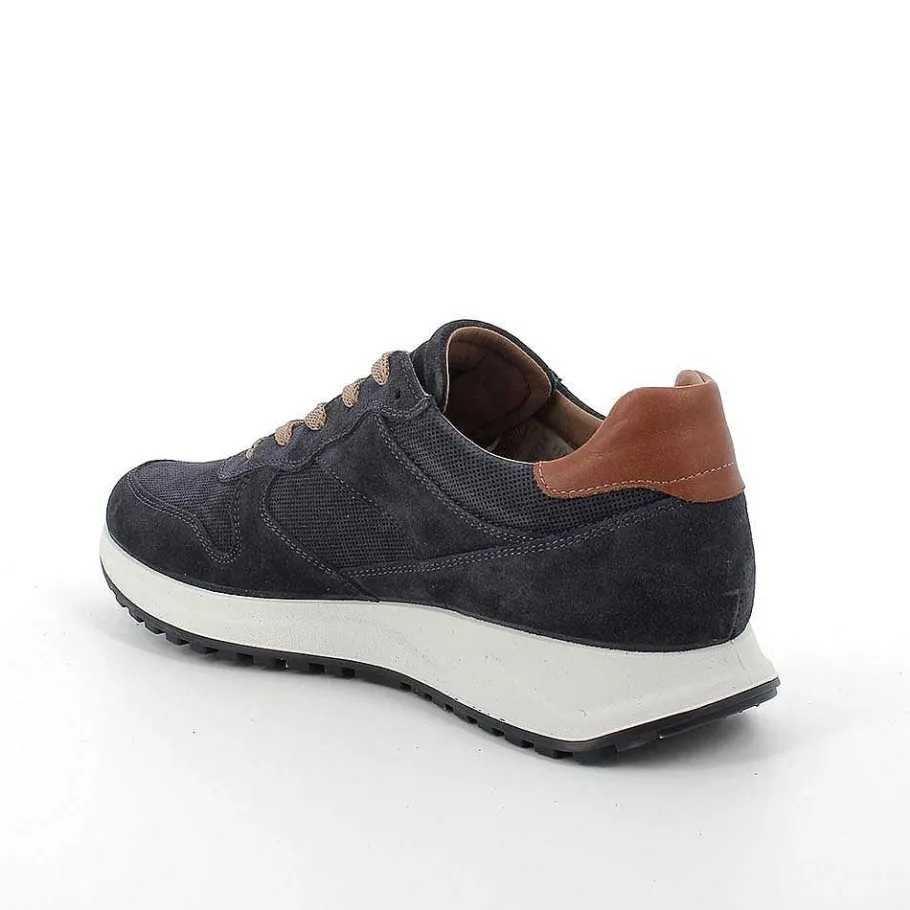 Man Igi&Co Sneakers-Gore-Tex Men'S Leather Sneakers Blue