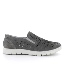 Man Igi&Co Moccasins And Flat Shoes-Gray Men'S Leather Slip On