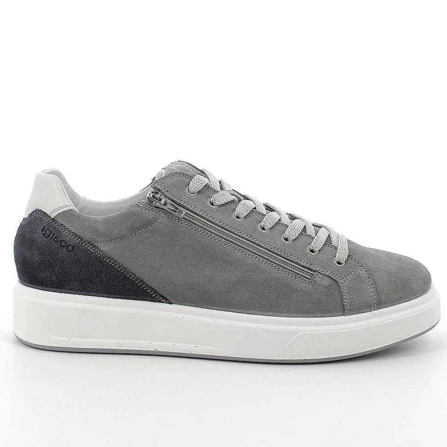 Man Igi&Co Sneakers-Gray Men'S Leather Sneakers