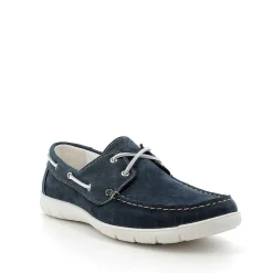 Man Igi&Co Moccasins And Flat Shoes-Light Blue Men'S Leather Moccasin