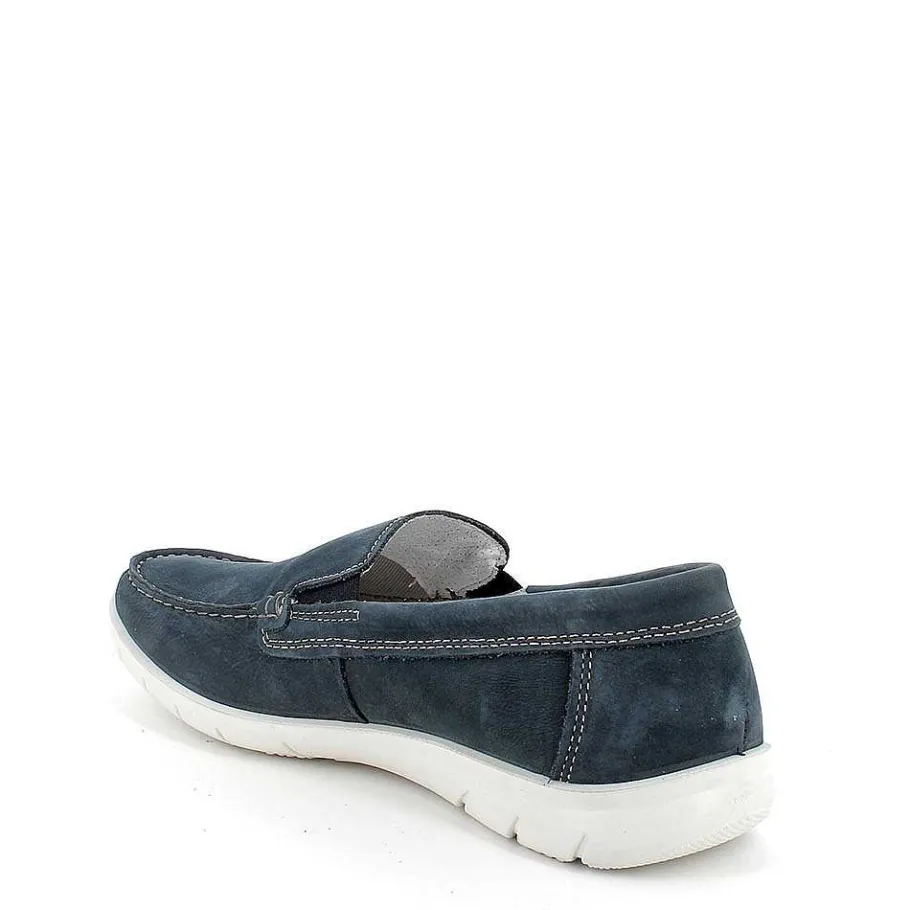 Man Igi&Co Moccasins And Flat Shoes-Light Blue Men'S Leather Moccasin