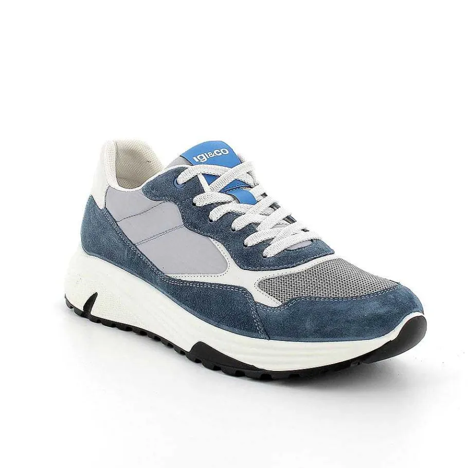 Man Igi&Co Sneakers-Light Blue Men'S Sneakers