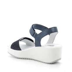 Woman Igi&Co Wedges-Light Blue Women'S Leather Wedge Sandal