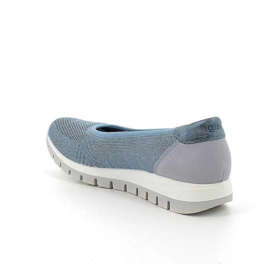 Woman Igi&Co Sneakers-Light Blue-Silver Women'S Ballerinas