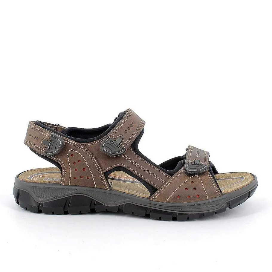 Man Igi&Co Sandals-Light Mud Men'S Leather Sandals